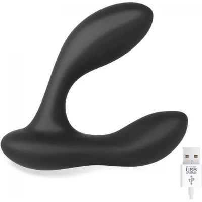 Black & White Вибриращ простатен стимулатор от течен силикон с 2 мотора и дистанционно Brett