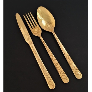 Herdmar (Португалия) Комплект гравирани прибори за хранене HERDMAR OSLO №5 позлатени - 36 части (Herdmar 082-3036-0117-190-3717)