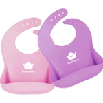 KeaBabies Силиконови лигавници KeaBabies - 2 броя, розов/лилав (KB034-002) - ozone