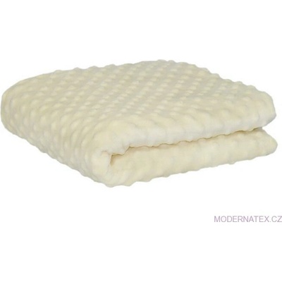 Látka minky puntík, 380 g/m², šíře 160 cm, metráž, ecru