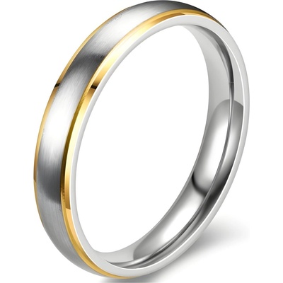 HARAHU Мъжки Пръстен KN-17573 - Сребърен / Златен / 52mm KP17573 (KN-17573)