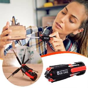 MF LED Screwdriver Комплект отвертки, Мултифункционална отвертка 8 в 1 с LED фенер - MF LED Screwdriver (SN327182327182)