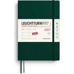 Leuchtturm1917 Weekly Calendar 2027 Medium (A5) - English, Forest Green, Softcover, 12 months - January-December 2027, 1 week per double page, 80 g/m2 paper with high ink compatibility - 400298 (400298)
