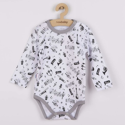 NEW BABY Dojčenské bavlnené body s dlhým rukávom New Baby Music