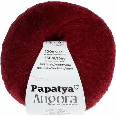 BELLATEX Priadza Angora Merino Papatya 100 g - 3250 bordó