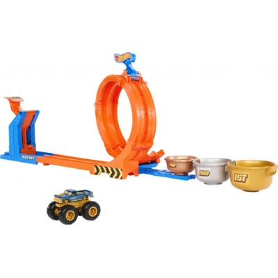 Hot Wheels monster trucks dráha se smyčkou a bigfootem JBX64