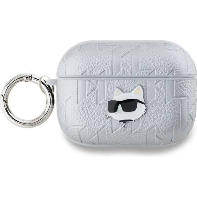 Karl Lagerfeld PU ембоснат калъф Choupette Head за AirPods Pro 2 Сребърен (KLAP2PGCHPS)