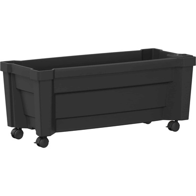 vidaXL Саксия Kalypso с колела Антрацит 79 x 35 x 33 см ПП (42041721)