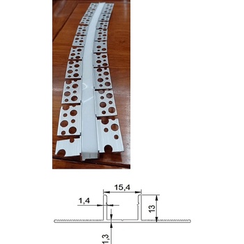 Гъвкъв алуминиев профил за лед лента за вграждане модел go-1513 - 2