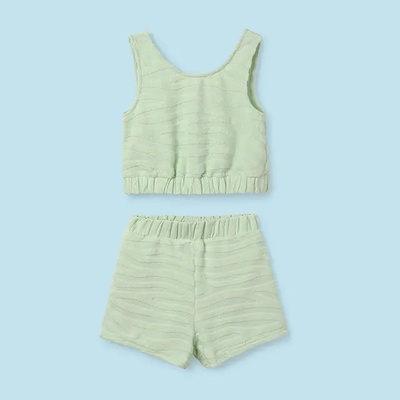 Mayoral Комплект къси панталони трикотаж уасаби за момиче Mayoral