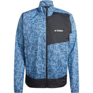 adidas Яке Adidas Men's Trail Wind Wind-Resistant Performance Running Jacket - Pulse Blue