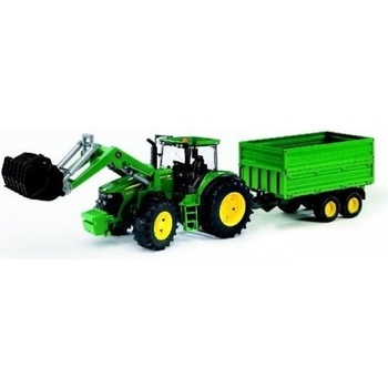 Bruder 3055 Traktor JOHN DEERE 7930 s čelním nakladačem a návěsem