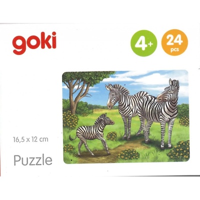 GOKI Dřevěné Africká zvířata Jaguár 24 dielov