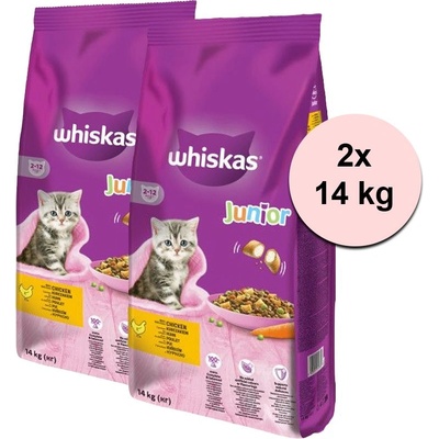 Whiskas Junior с пилешко месо 2 x 14 кг