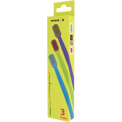 Spokar X Supersoft Modrá/bílá + Zelená/červená + Fialová/žlutá 3 ks