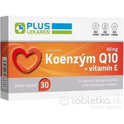 Plus lekareň Koenzým Q10 60 mg + Vitamín E 30 kapsúl