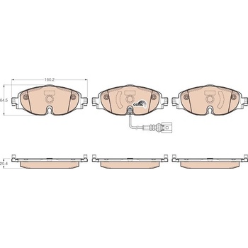 TRW Sada brzdových platničiek kotúčovej brzdy GDB1956
