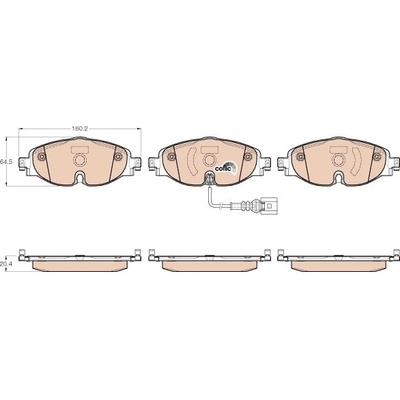 TRW Sada brzdových platničiek kotúčovej brzdy GDB1956