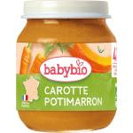 Babybio Био зеленчуково пюре Babybio - Моркови и тиква, 4 м+, 130 g (3288131502427) - ozone