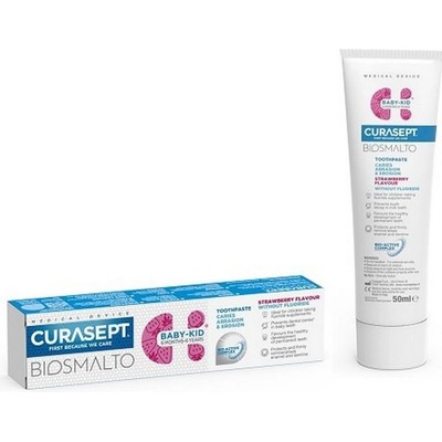 Curasept Biosmalto od 6 mesiacov-6 rokov bez fluoridu jahoda 50 ml
