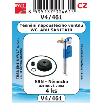 NÝVLT sada těsnění napouštěcího ventilu ABU SANITAIR (SRN) - V4/461