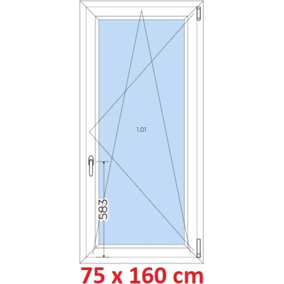 Soft Plastové okno 750 x 1600 mm, otevíravé a sklopné, Daglesie