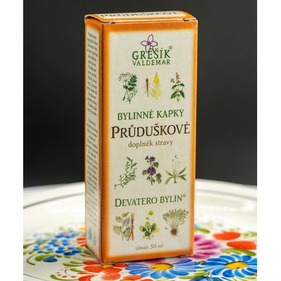 Grešík Průduškové bylinné kapky Devatero bylin 50 ml