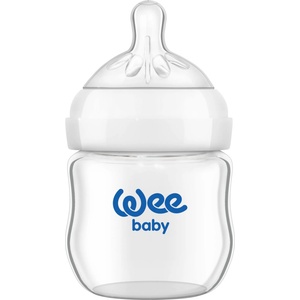 Wee Baby Бебешко стъклено шише Wee Baby - Natural, 125 ml (144) - baby