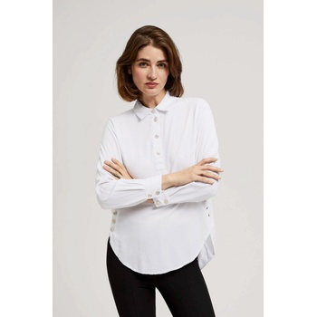 Moodo Бяла блуза с декоративни копчета на деколтето и ръкавите Moodo Moodo | Byal | ЖЕНИ | XS