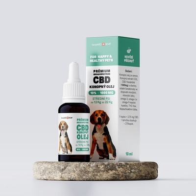 Vetwell Olej konopný CBD 10% 270 kvapiek pre stredné psy od 12 kg do 22 kg 10 ml