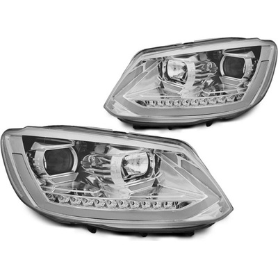 TUNING-TEC Headlights Tube Light Drl Chrome Seq Fits Vw Touran Ii 10-15