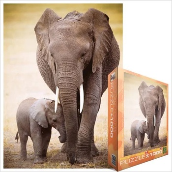 Image 1 of EUROGRAPHICS - Puzzle Elephant and cub - 1 000 piese