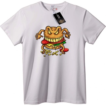 NOONEBRAND Тениска Бургер Чудовище - XS, White