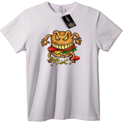 NOONEBRAND Тениска Бургер Чудовище - XS, White