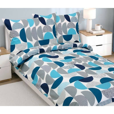 Bellatex krep obliečky Modrý půlkruh 140x220 70x90