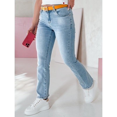 Dstreet Dámske džínsy straight leg s opaskom TENDJEN UY2497 modré