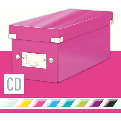 LEITZ Archivačná krabica WOW Click & Store CD 14,3 x 13,6 x 35,2 cm ružová