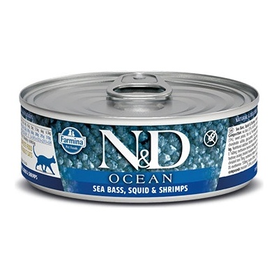 N&D Cat Ocean Adult Sea Bass & Squid & Shrimps 80 g