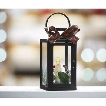 Emos DCLV14 lampáš čierny so svieč 22cm 3xAAA vnút vintage