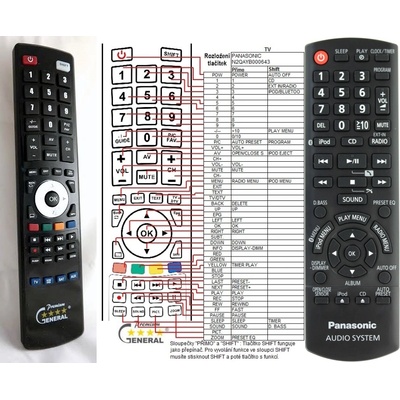 GENERAL PANASONIC N2QAYB000643 - съвместимо дистанционно управление на марката General (N2QAYB000643)
