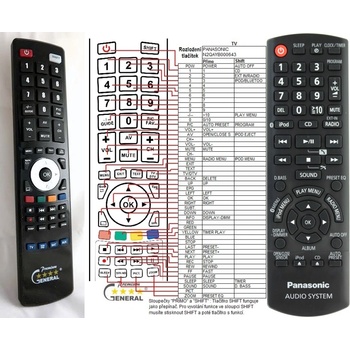 GENERAL PANASONIC N2QAYB000643 - съвместимо дистанционно управление на марката General (N2QAYB000643)