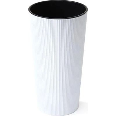 LAMELA Květináč LILIA JUMPER proužek 25 x 46.5cm bílý