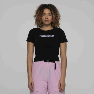 SANTA CRUZ tričko Gingham Arch Strip T Shirt Black BLACK
