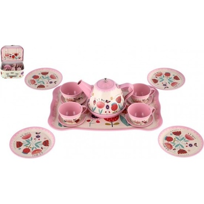 Teddies Čajová sada nádobí plech v kufříku