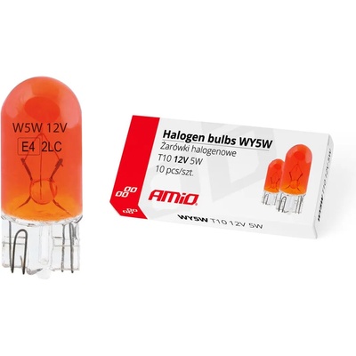 AMiO Крушка WY5W T10 5W W2.1x9.5d Амбър 12V