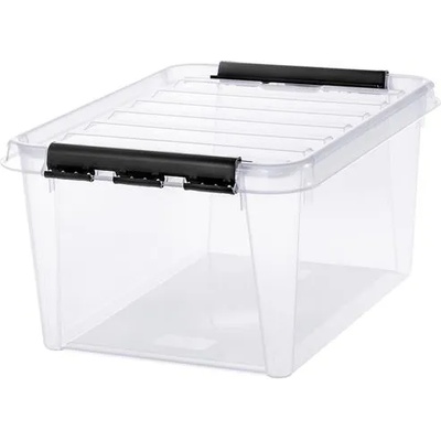 SMARTSTORE Пластмасова кутия за съхранение, 32 литра, с черни дръжки, SMARTSTORE "Classic 31", прозрачна 3510070 (3510070)
