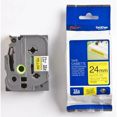 TZE-S651 čierna na žltej permanentná 24 mm