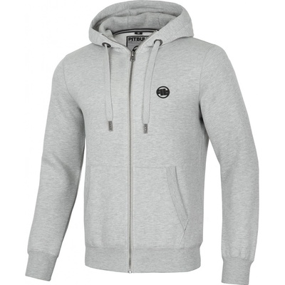 Pitbull West Coast pánska mikina na zips s kapucňou SMALL LOGO grey melange