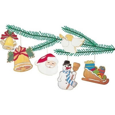 Pebaro Dřevěná stavebnice vánoční ozdoby (6 ks)