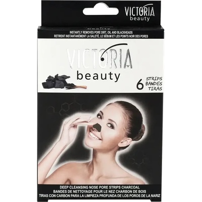 Victoria Beauty Дълбоко почистващи ленти за нос с активен въглен за премахване на черни точки 6бр